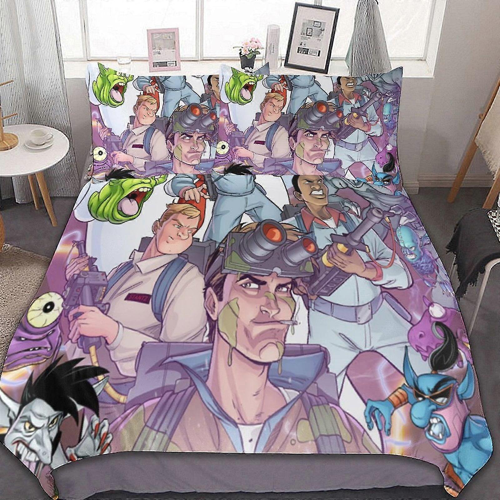 Comfortable Soft Bedding Set for Ghostbusters Theme - 1 Duvet Cover & 2 Pillowcases