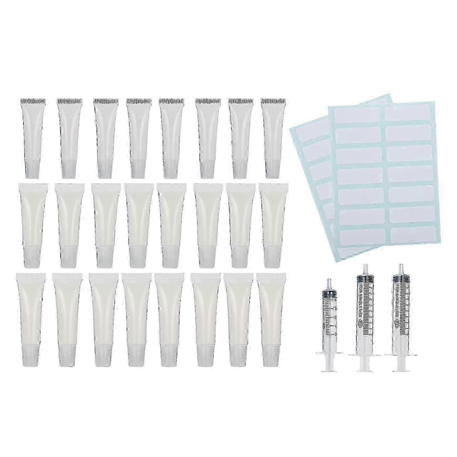 2025 24pcs 8ml 10ml 15m Refillable Lip Gloss Tubes Empty Soft Cosmetic Tubes Lip Balm