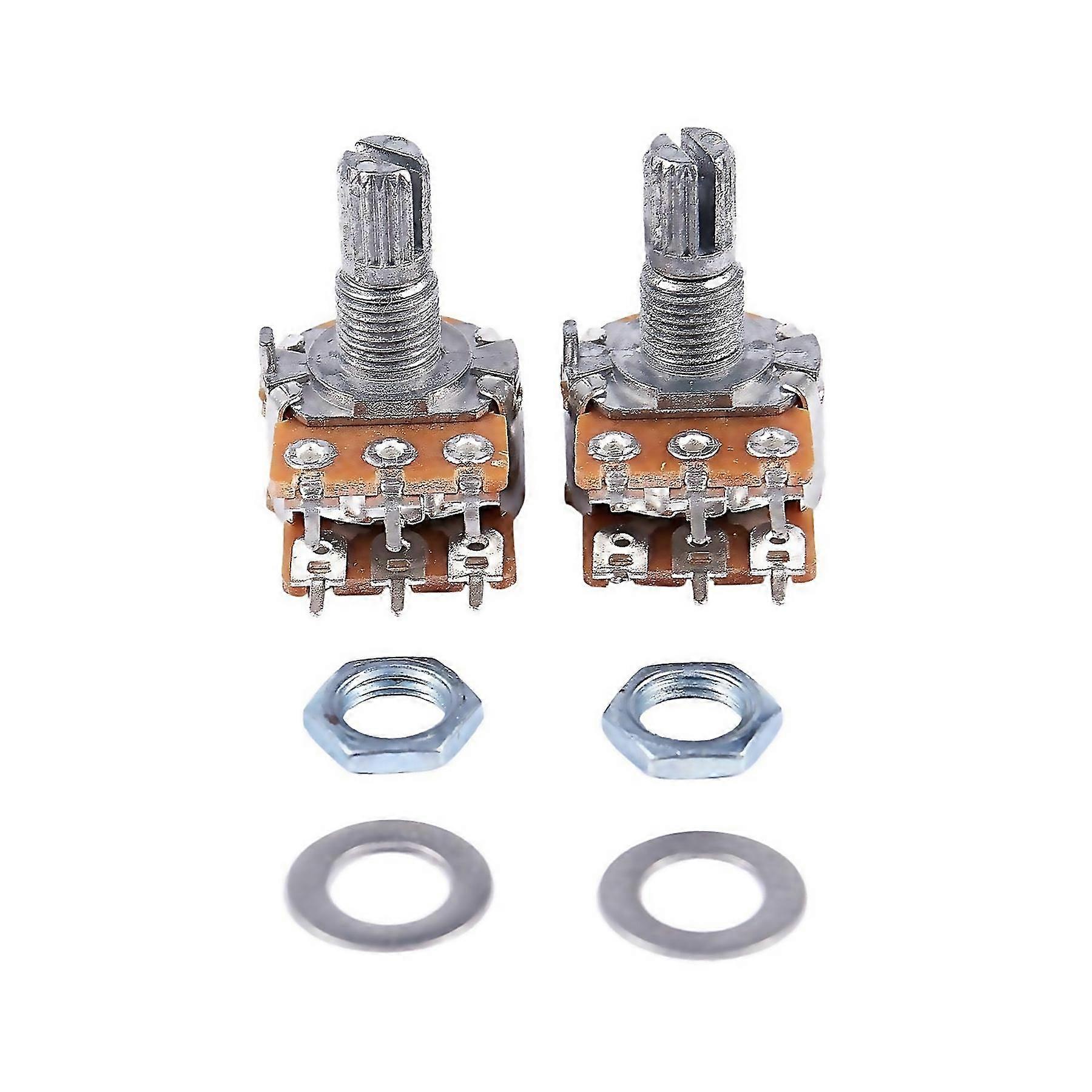 For 2 * B50k 50k Ohm 6 Terminals Dual Linear Rotary Taper Potentiometers