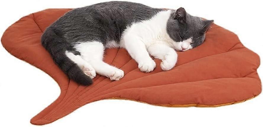 Cat Mattress Leaf Shape Cat Nest Cat and Dog Double Sided Available Floor Mat Cover Pad Warm and Comfortable Ginkgo leaves