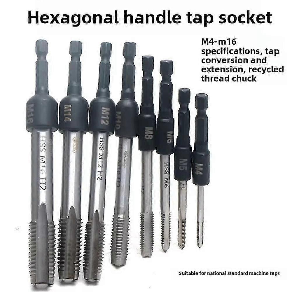 8pcs Tap Die Socket Adapter Hex Shank Machine Screw Tool