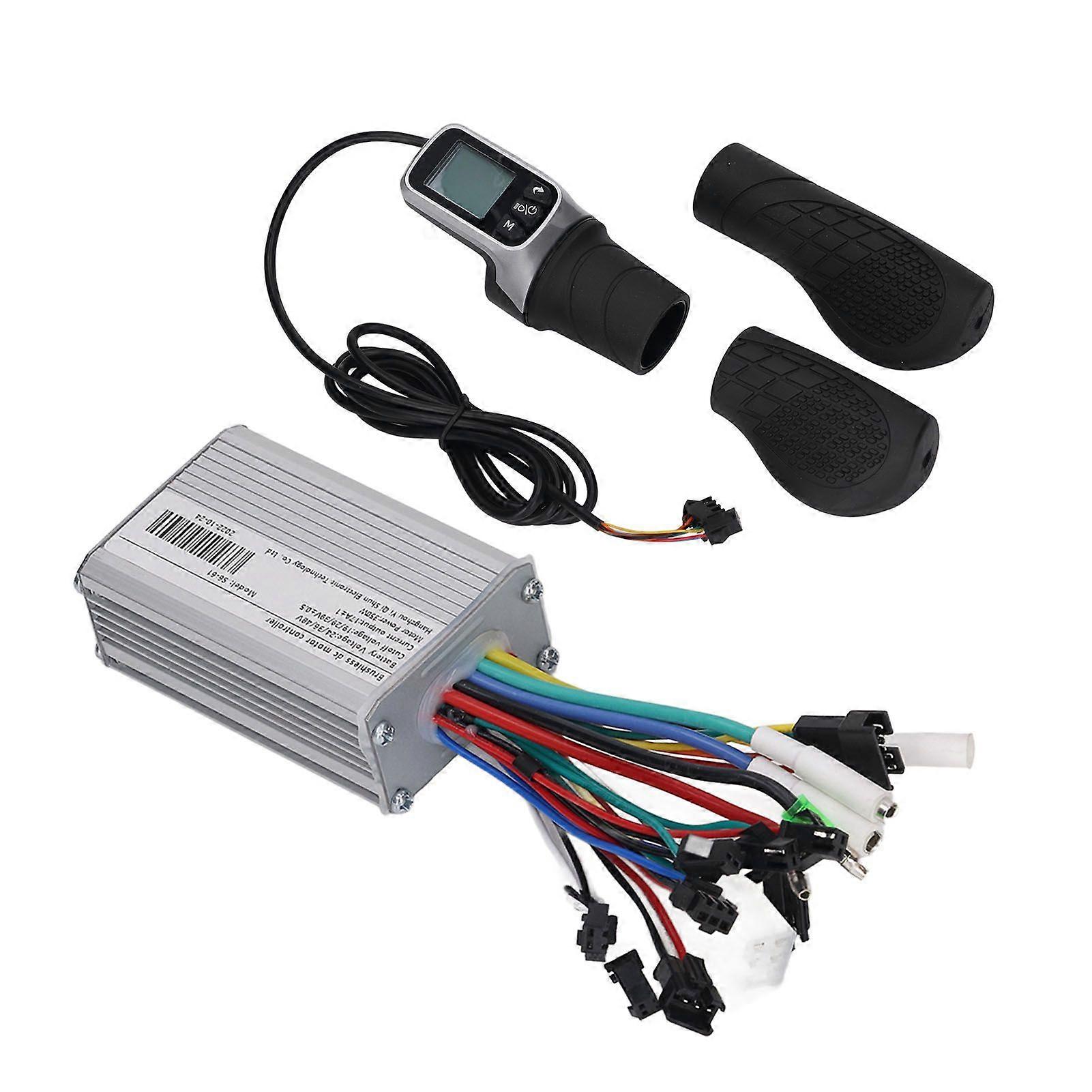 Electric Scooter Conversion Kit Electric Scooter Half and Full Grips Controller and LCD Meter for 350W Motor 24V 36V 48V YMQX)