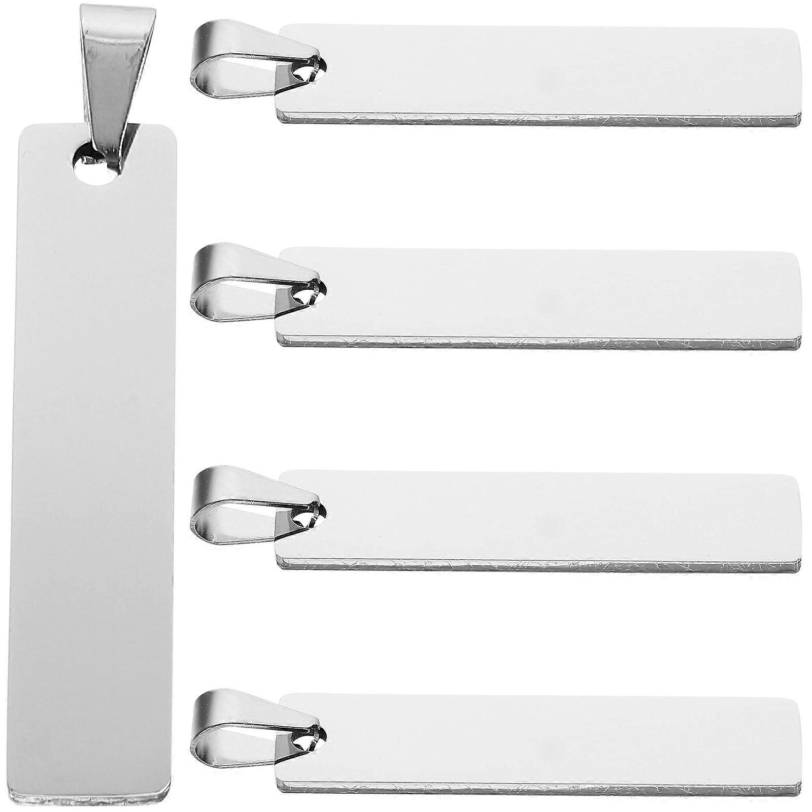rustfritt stål blank stempling tag metall anheng sjarm daglig bruk 5 stk