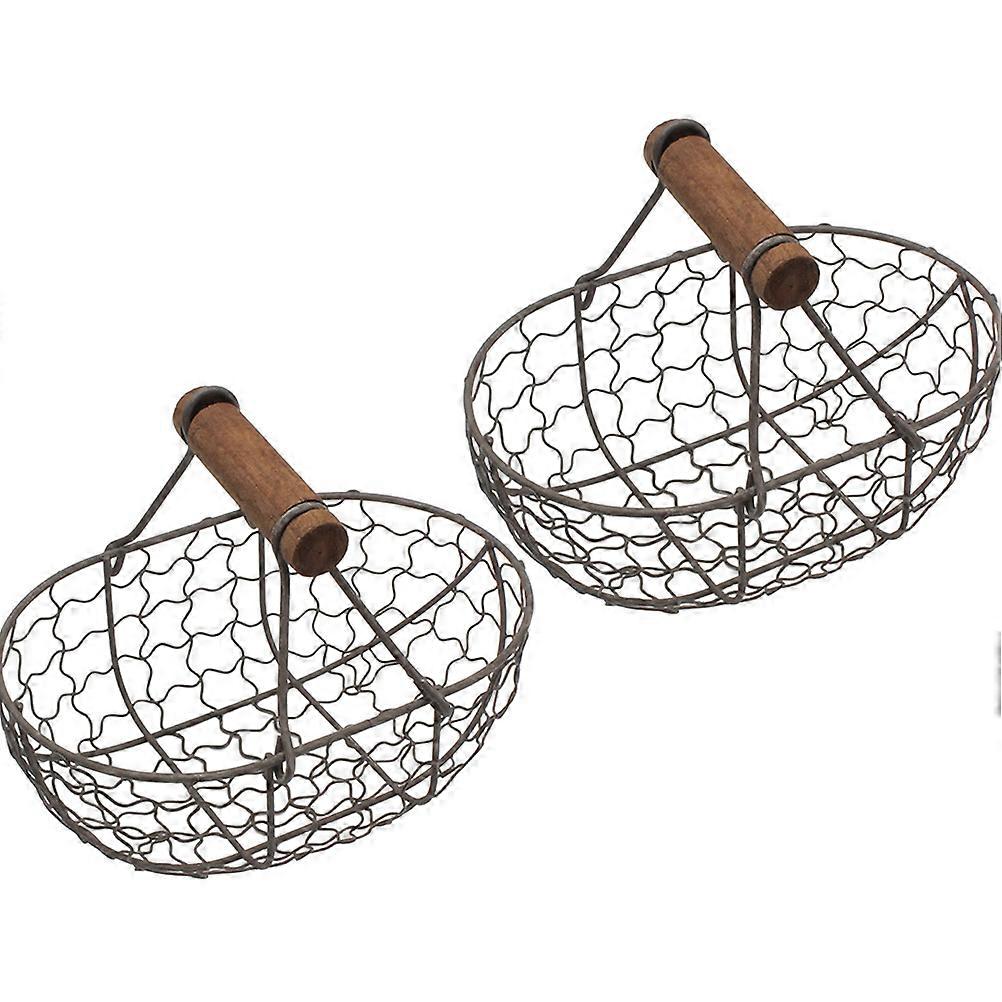 Iron Wire Basket Multi-Function Fruit Basket Kitchen Accessories 18X12CM 2Pcs