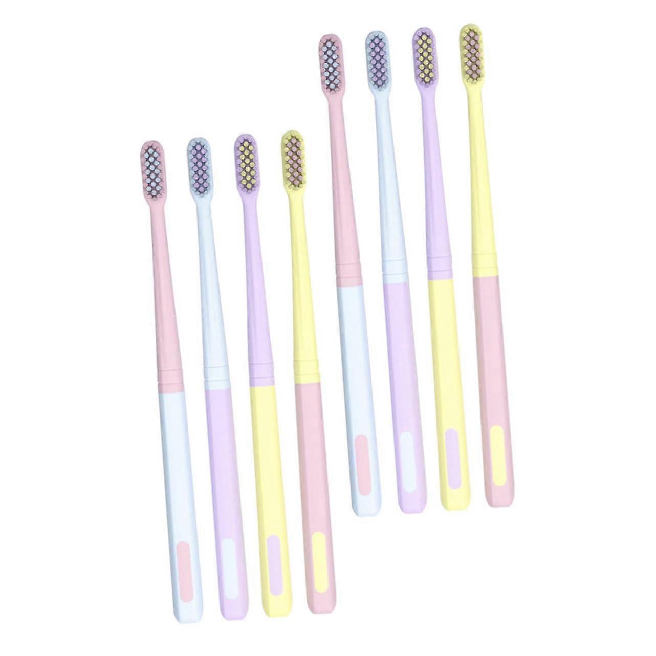 Japanische Soft-Bristle Zahnbürsten Set 8 Stück Macaron Farben Reise-Zahnbürsten Für Erwachsene Leicht Kompakt Sanfte Borsten