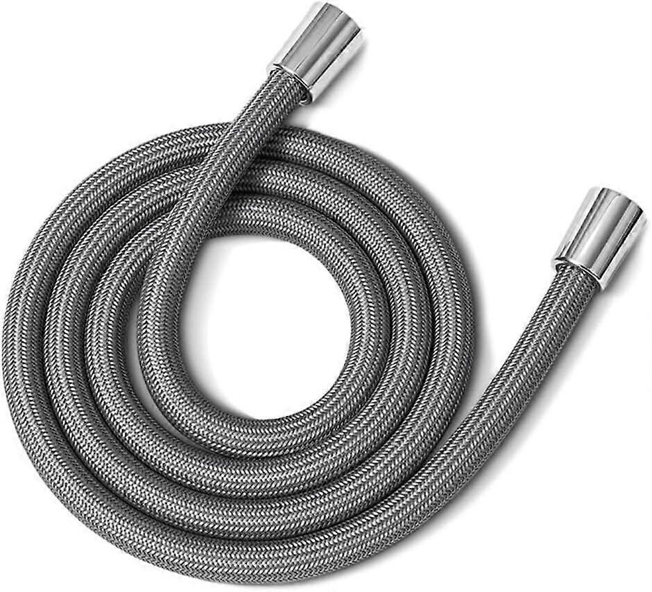 Nylon High-Pressure Shower Hose 1.5 Meter, Flexible Anti-Tangle Handheld Sprayer Hose, Gray GI/2 Universal Pipe