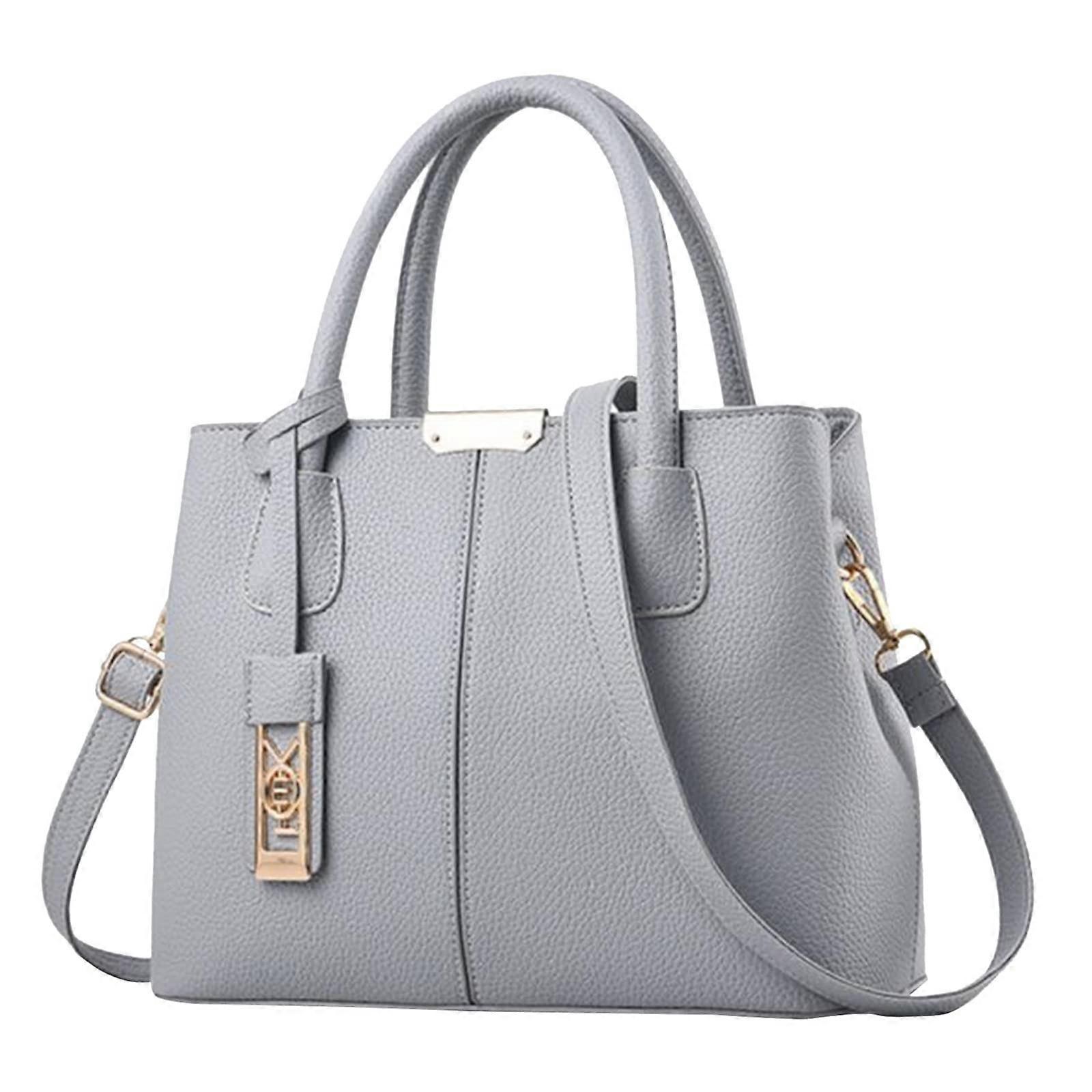 Fashionable handbag, simple bag, large capacity, shoulder bag, briefcase for kids, gray, one size fits all