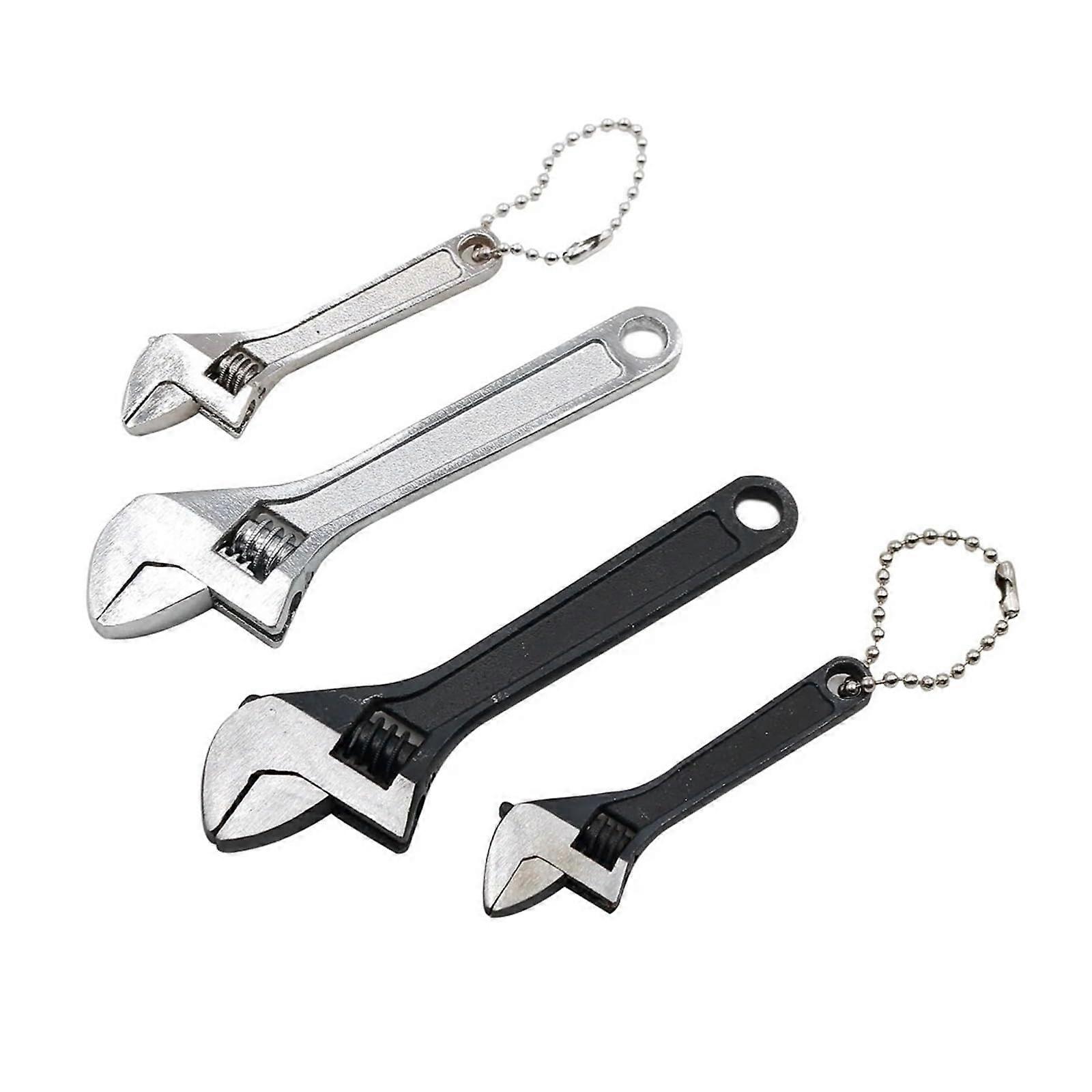 Adjustable Wrench 2.5/4 Inch Mini Adjustable Wrench, Portable Alloy Steel Multi-Function Hand Tool, Black
