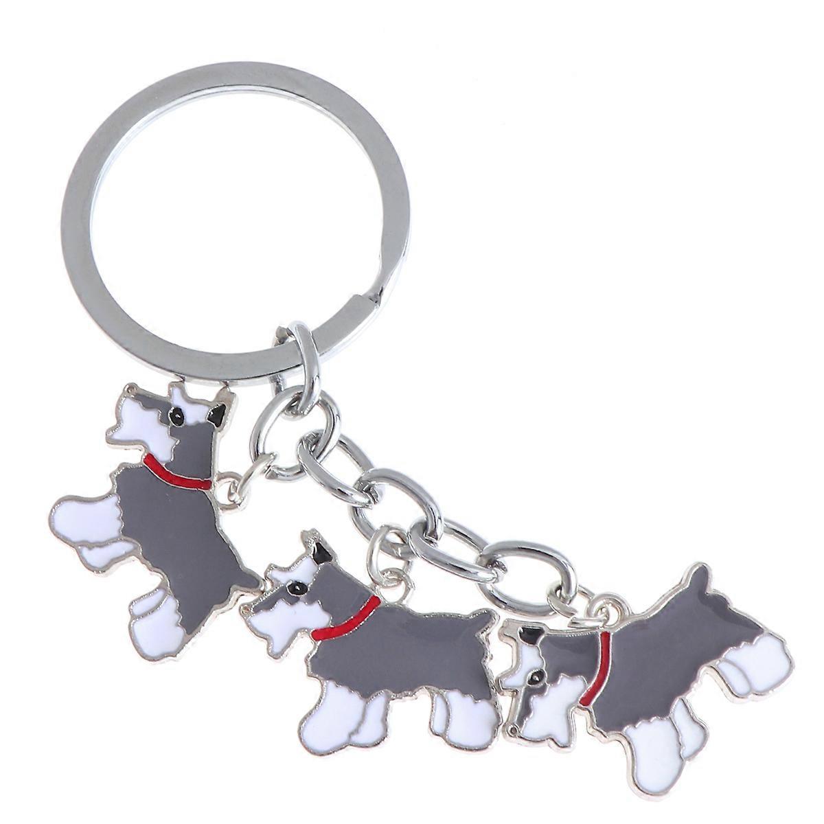 Cute Key Chain Metal Car Keychain Dog Shape Firm Strong String No Loss Decoration Item 1Pack