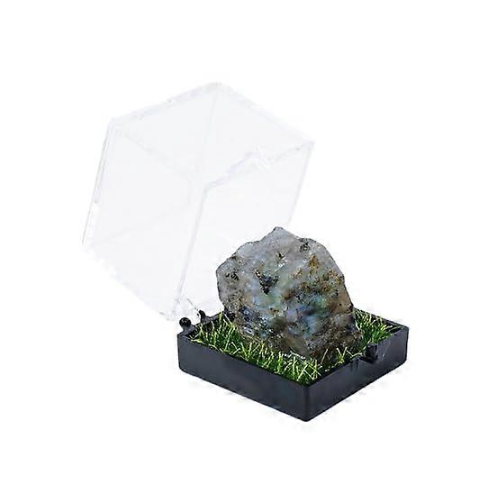 2 pieces of natural gray raw crystal, mining label box, ornament, raw crystal, children, mining, science, popularization, educational gift, ornament