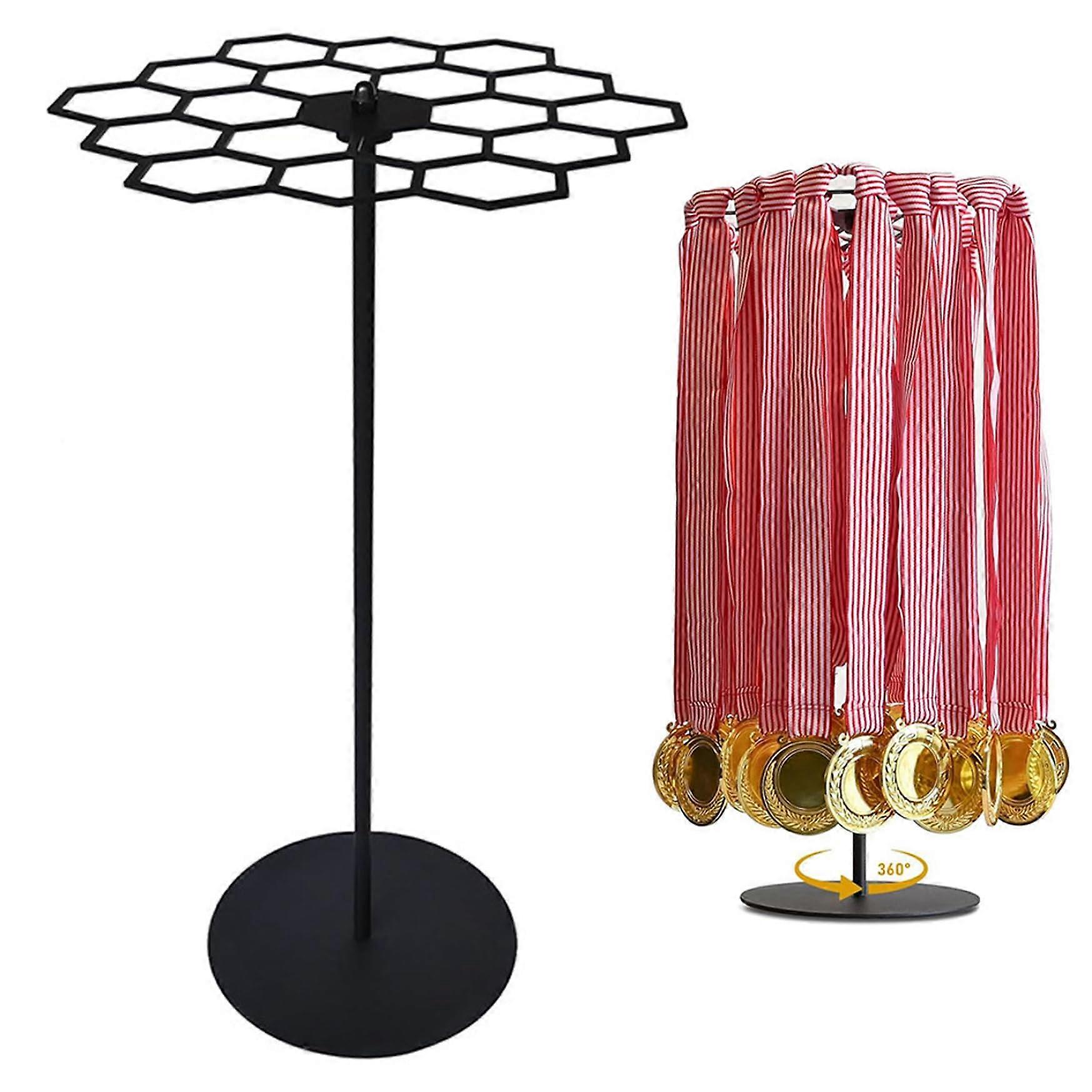 Medal Hanger Display, 360° Rotating Medal Holder, Over 45 Medal Capacity Medal Hanger Display, Metal Frame for Awards or Ribbons