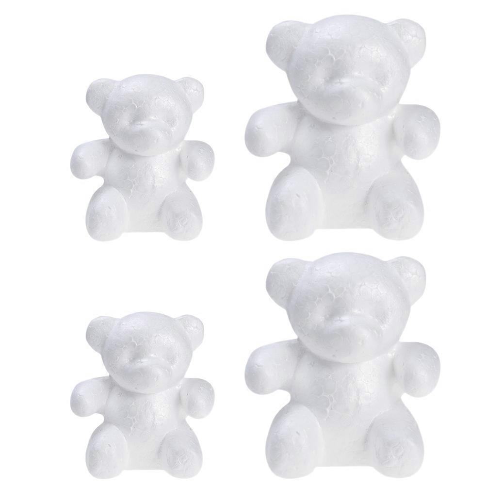 4pcs White Foam Bear Moulds for DIY Wedding & Party Decorations – Lightweight, Easy to Use Crafting Moulds for Creative Modeling and Preschool