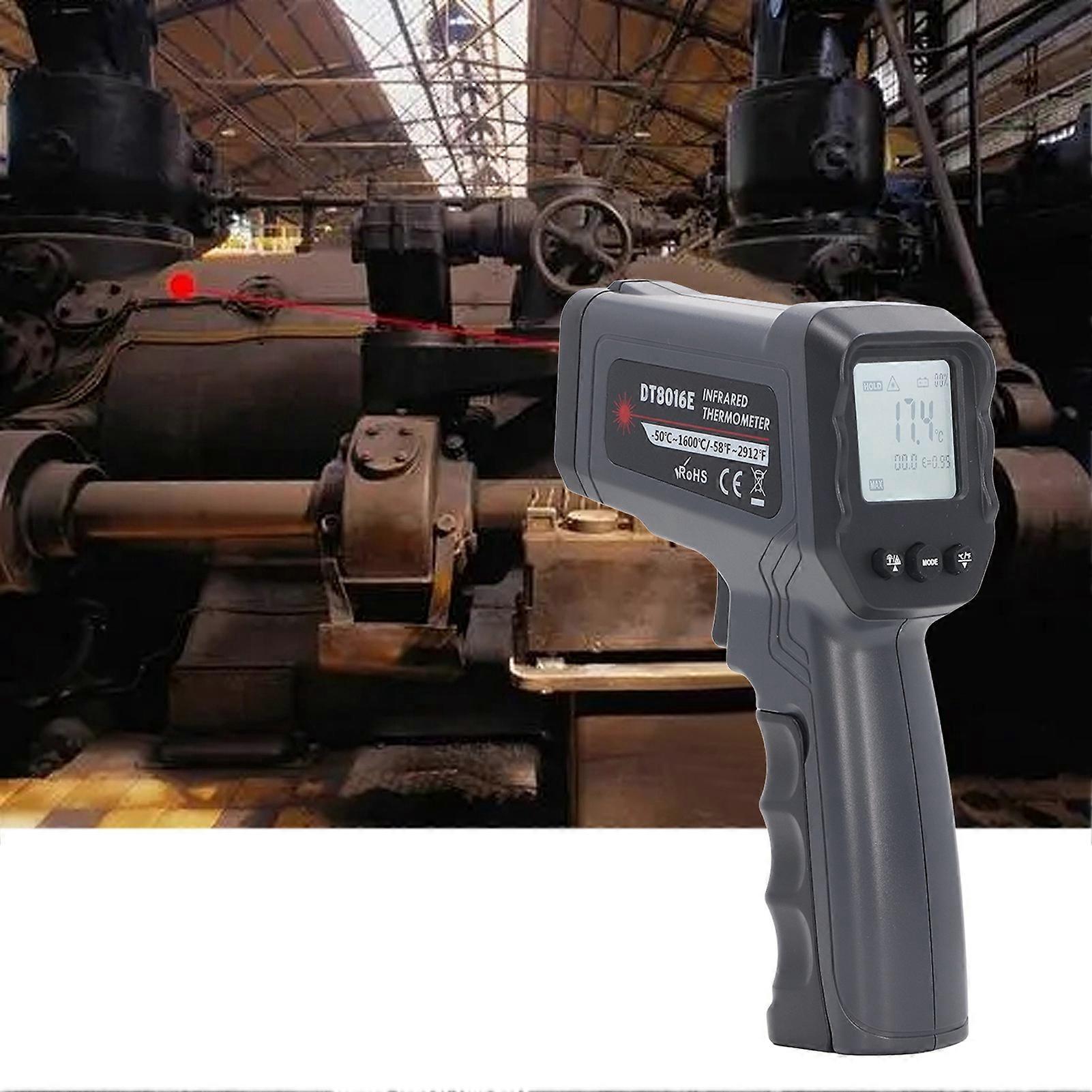 Handheld Thermometer 12:1 50:1 Measured Distance Ratio LCD Display Heat Temperature Meter Gauge Gun ‑50‑1600℃ 