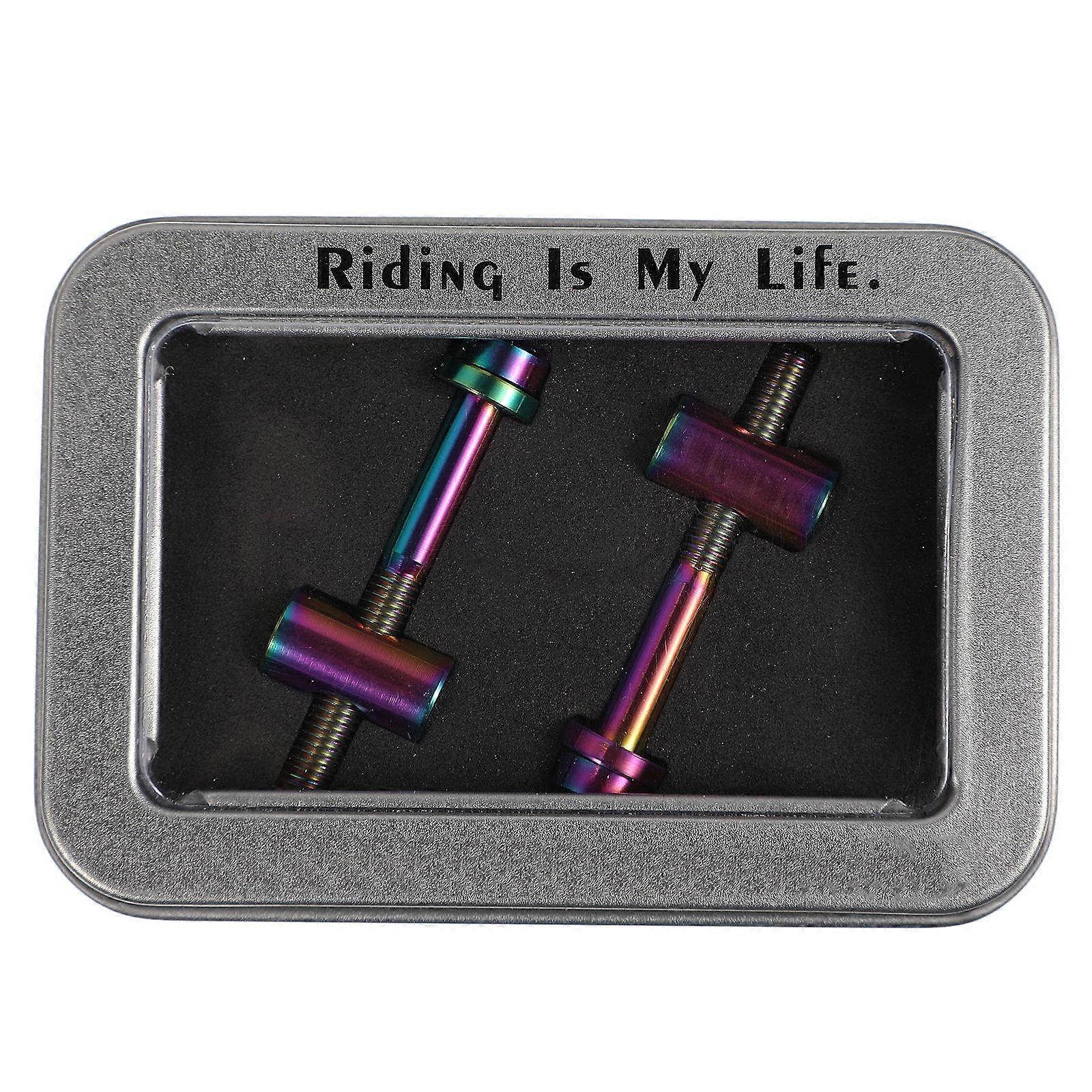 Bike Seat Post Bolts Titanium Alloy Anti-Oxidization Precision Threads Multi-Colored 4.1X1.4X0.7CM 2Pcs