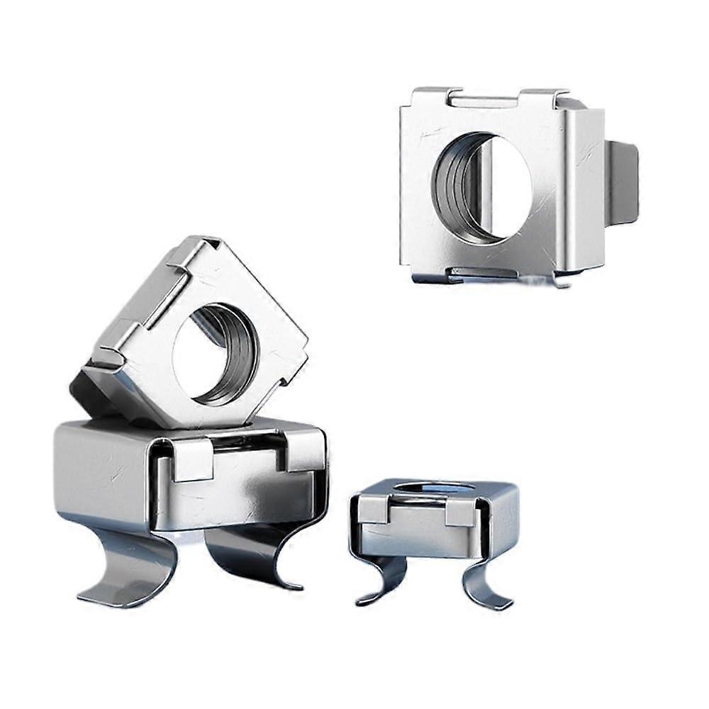 M4 M5 M6 M8 A2-70 304 Stainless Steel Square Clip Floating Cage Nut for Server Rack Mounting (5pcs, M6)