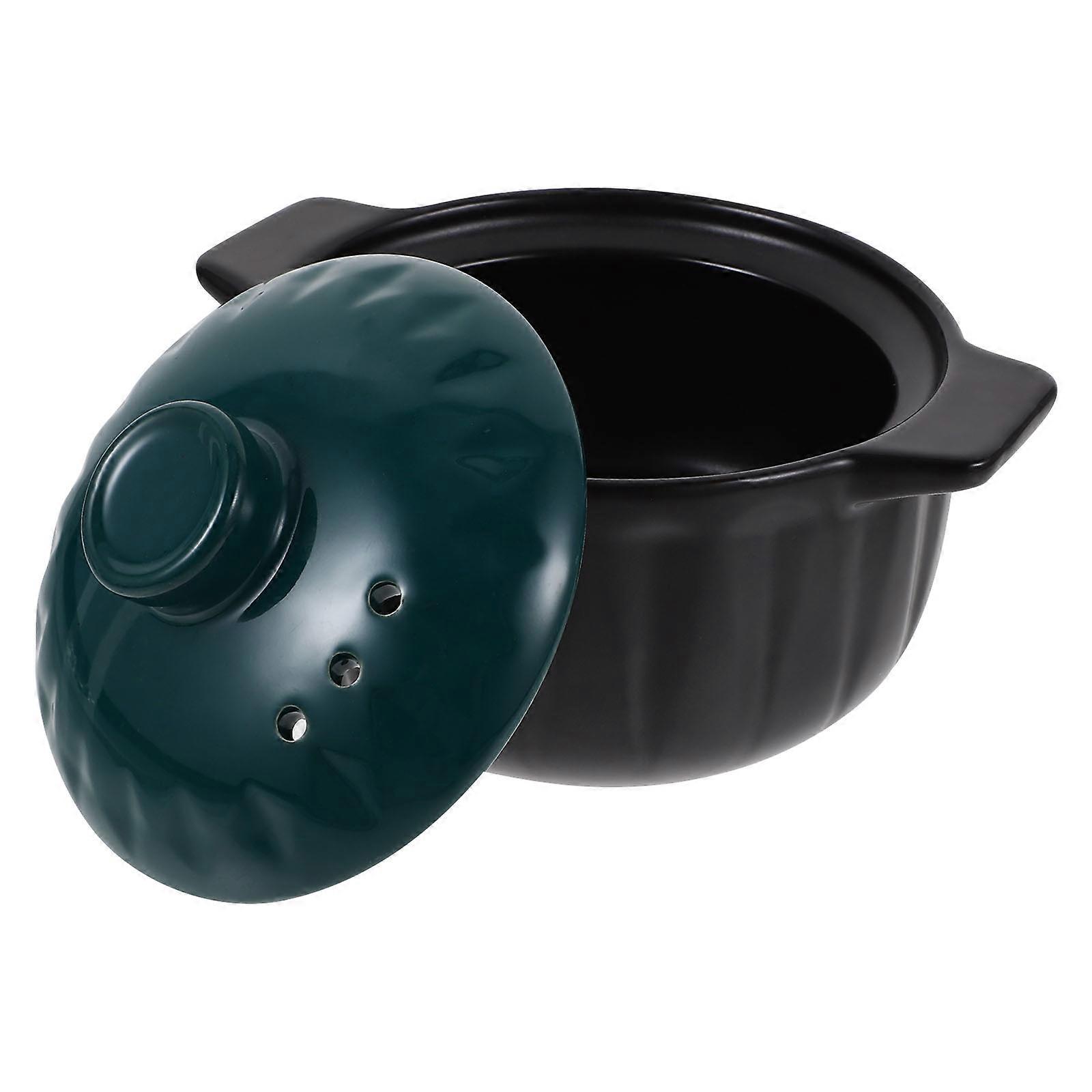 Ceramic Stew Pot Diamond Shape Home Cooking High Temperature Resistance 1Pc