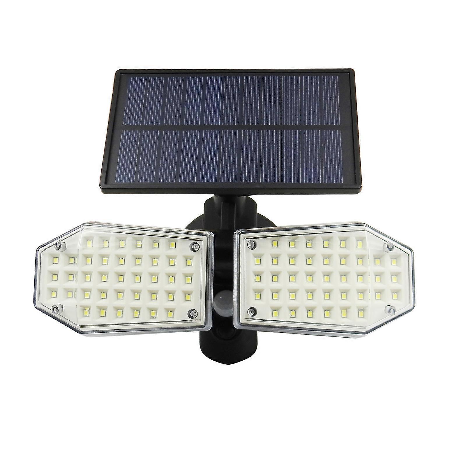 78 LED Solar Lights 3 Working Modes Double Head Spotlights Outdoor Waterproof Flood Wall Security Light Easy to Install Multicolor