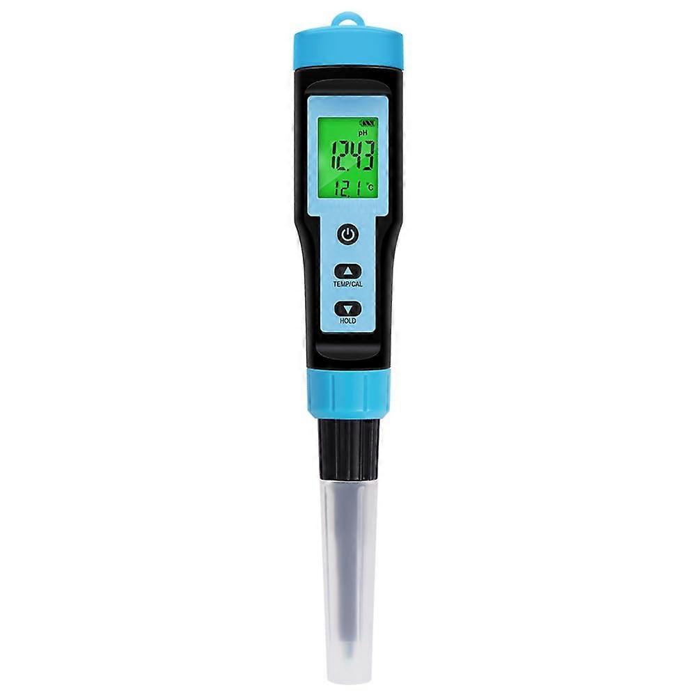 Food pH Meter 0.00–14.00 pH, High Precision Temperature Sensor, Acid Tester for Meat, Cheese, Dough, and Water