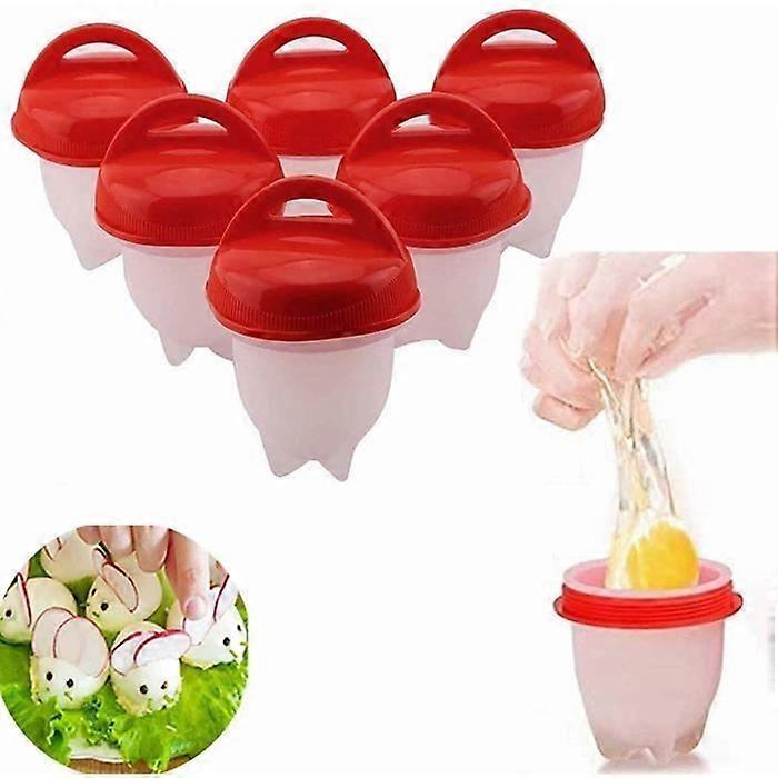 Silicone Egg Cooker Set 6 Pieces, Egg Cookers Without Shell, Egglettes Non-Stick Silicone Steamed Eggs