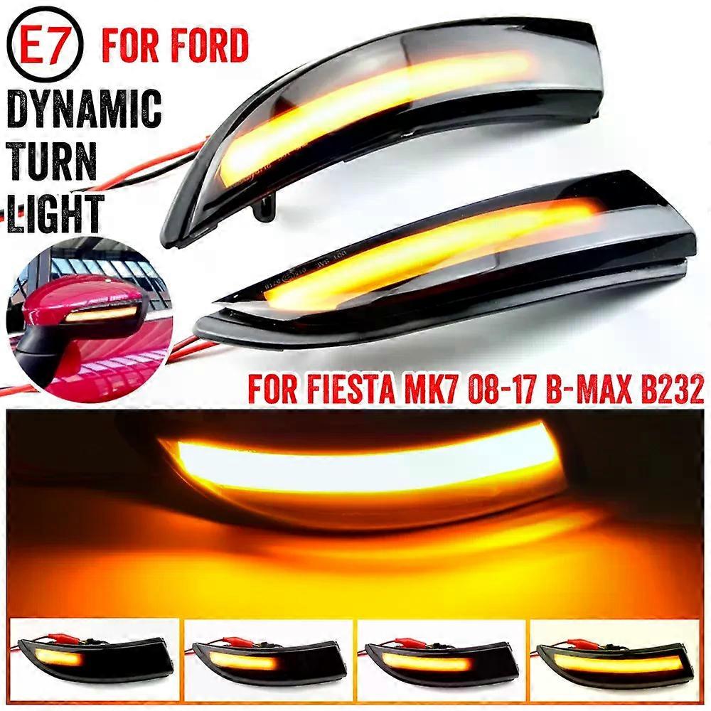 For Ford Fiesta Mk7 2008-2017 For Ford B-Max 2012-2017 2 Pieces Dynamic Blinker LED Turn Signal Lights Side Mirror indicator