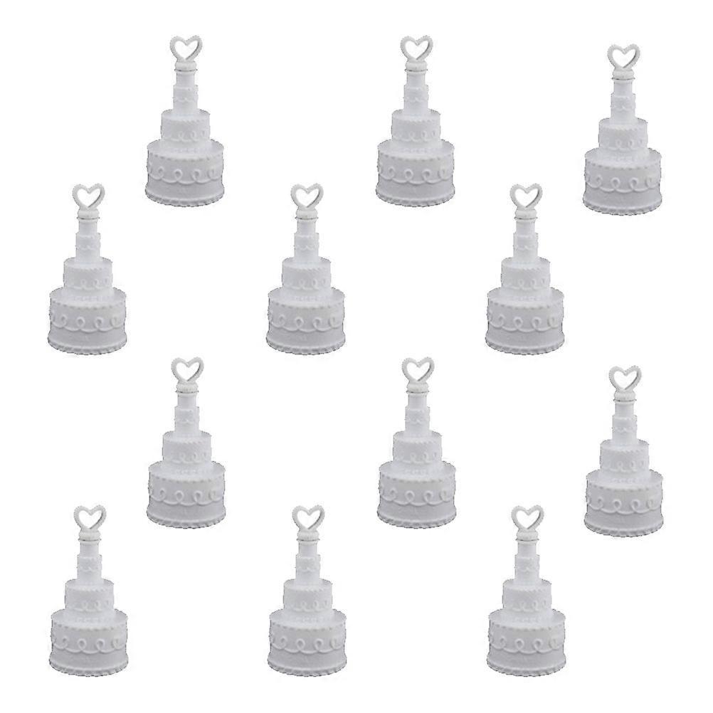 White Plastic Bubble Bottles for Wedding Cake Use 12 Pieces with Heart Shape Design