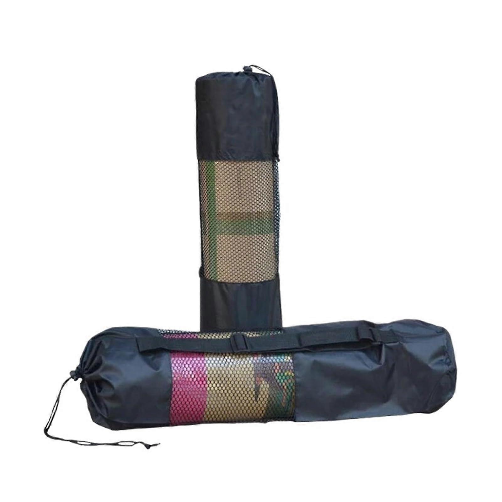 Pilates Mat Bag 1 PCS Nylon Yoga Mat Carrier with Adjustable Straps for Fitness Exercise and Bodybuilding Black