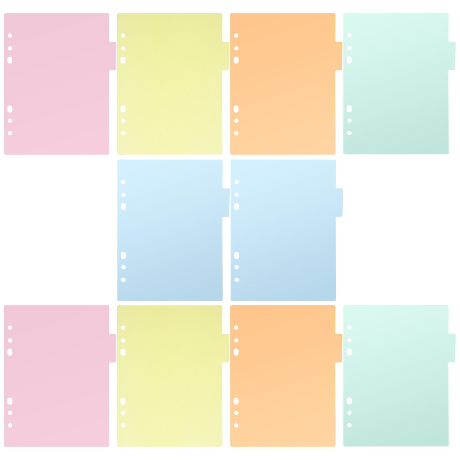 Filele colorate ale divizorului de index pentru notebook Memo din PP pentru clasificare ușoară dimensiunea A5