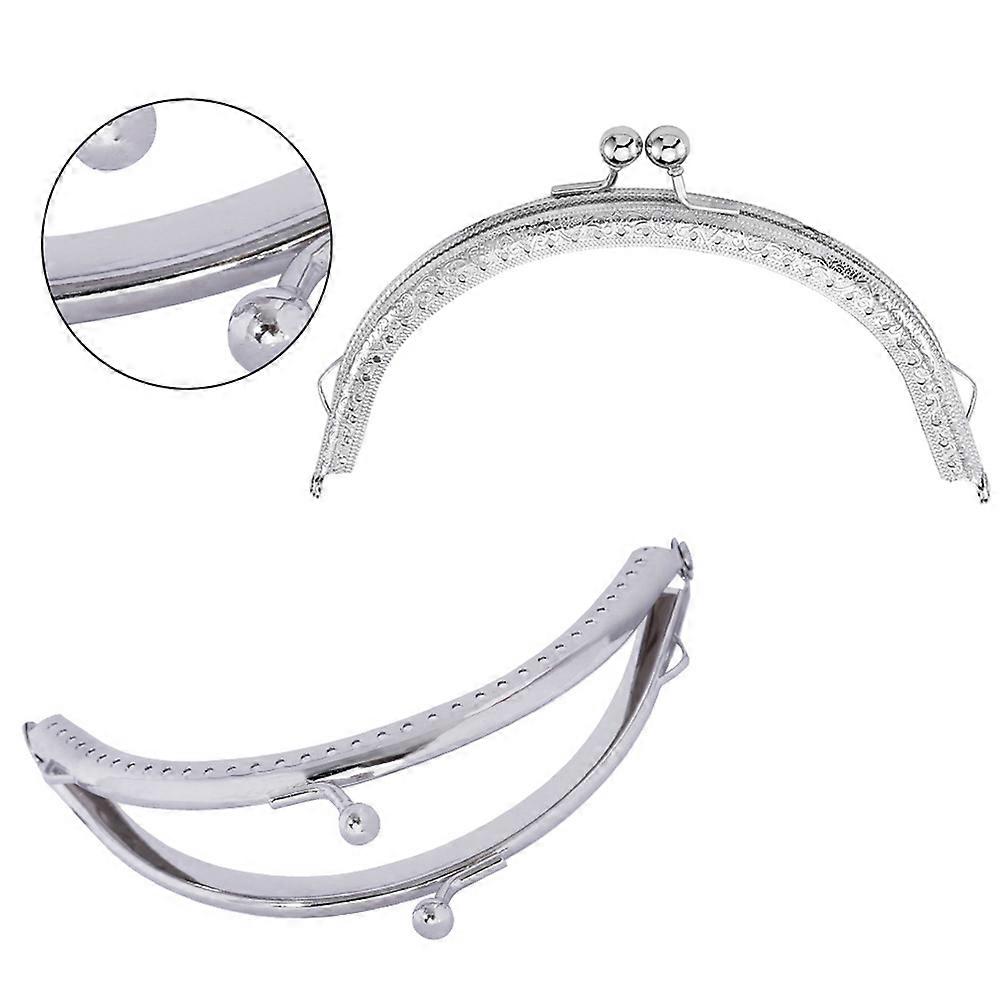 Bag Accessory Lock Buckle Semicircular Arch Style In Silver For Craft Projects 1Set