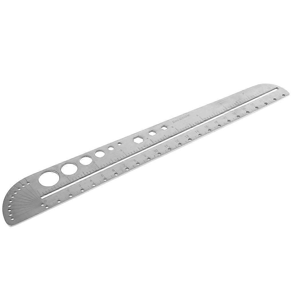Multifunction Scale EDC Card Compass Hexagon Ruler Protractor Stainless Steel for Accurate Measurements and Landmarks
