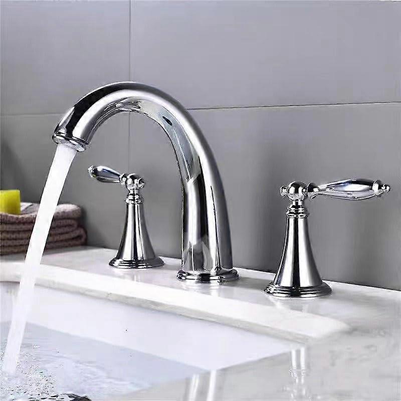 Bathroom sink faucets, 3hole, 2handle, brass sink faucets, hot/cold mixing faucet, chrome.