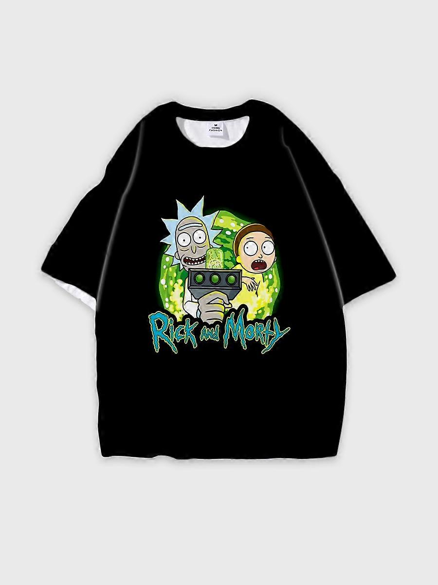 T-shirt round neck Animation Character Pattern loose short sleeve E1039