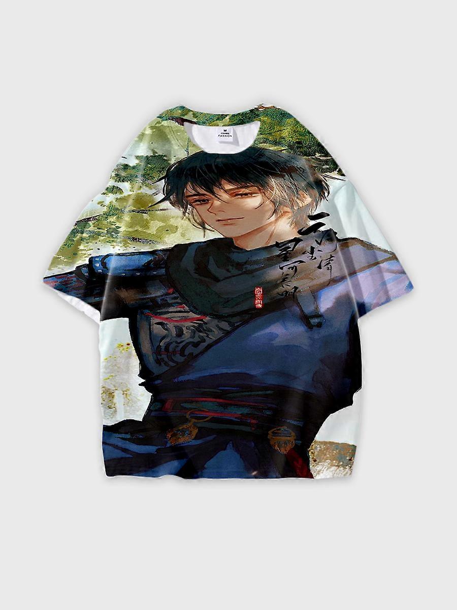 T-shirt round neck Character Pattern loose short sleeve P3263