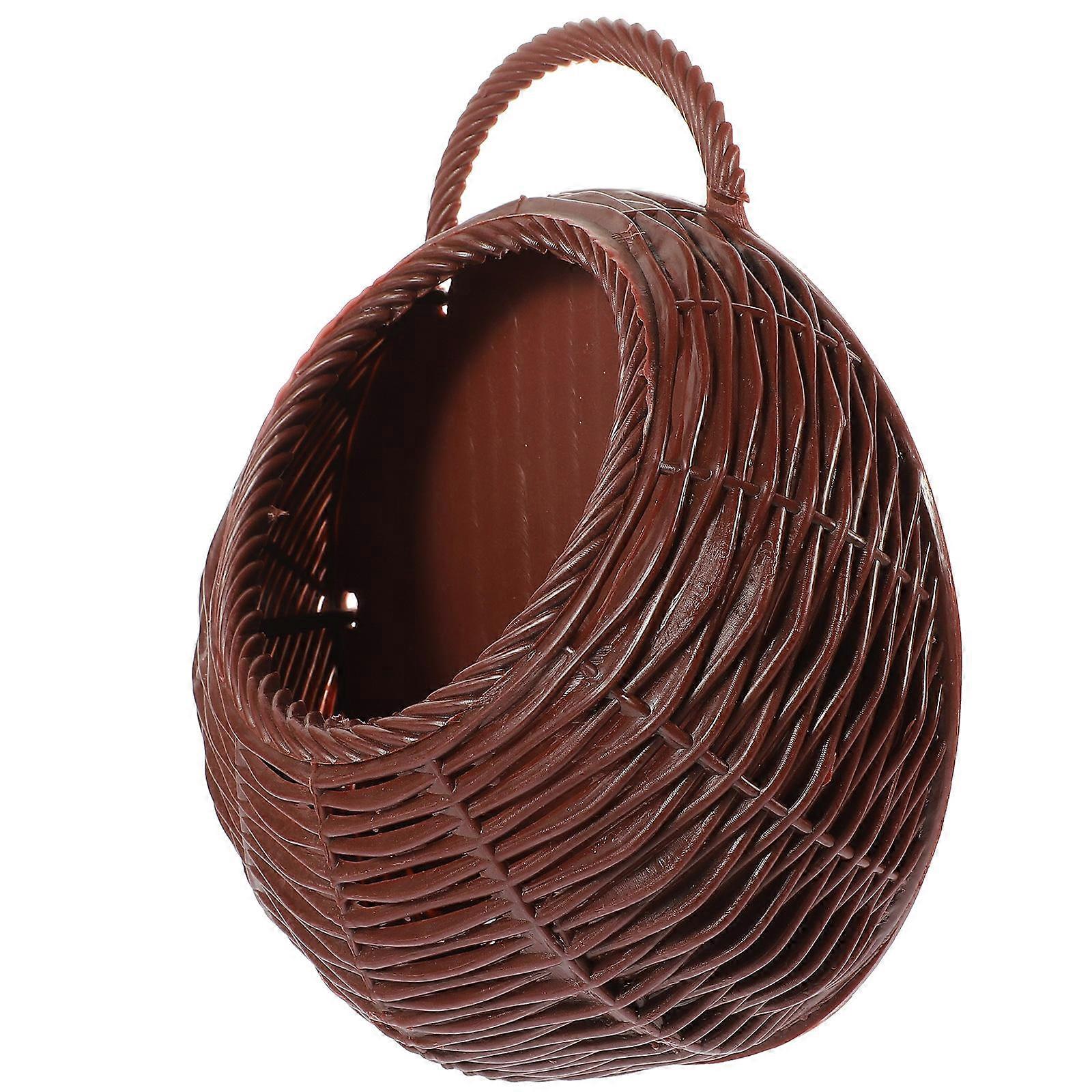 Coffee Plastic Hanging Basket for Home Use Lightweight and Stylish with Pastoral Design 7.87 Inches