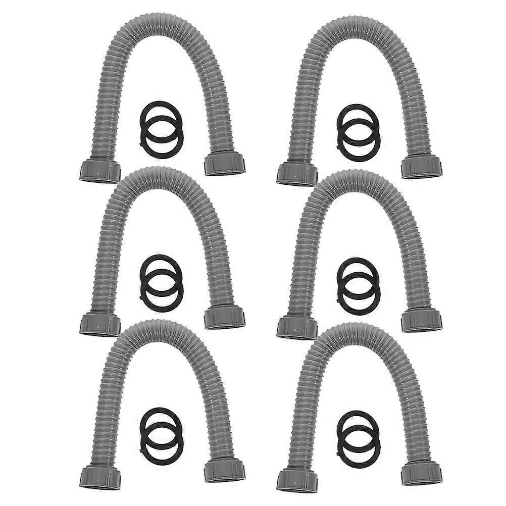 Flexible Drain Pipe for Connecting Washing Machines and Sinks Grey PVC ABS 1 Set 1.5m