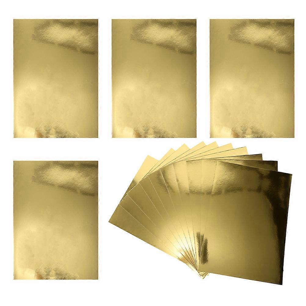 20Pcs Metallic Golden Cardstock Paper Foil Board Sheets Mirror Finish Surface For Crafting Invitations Decor