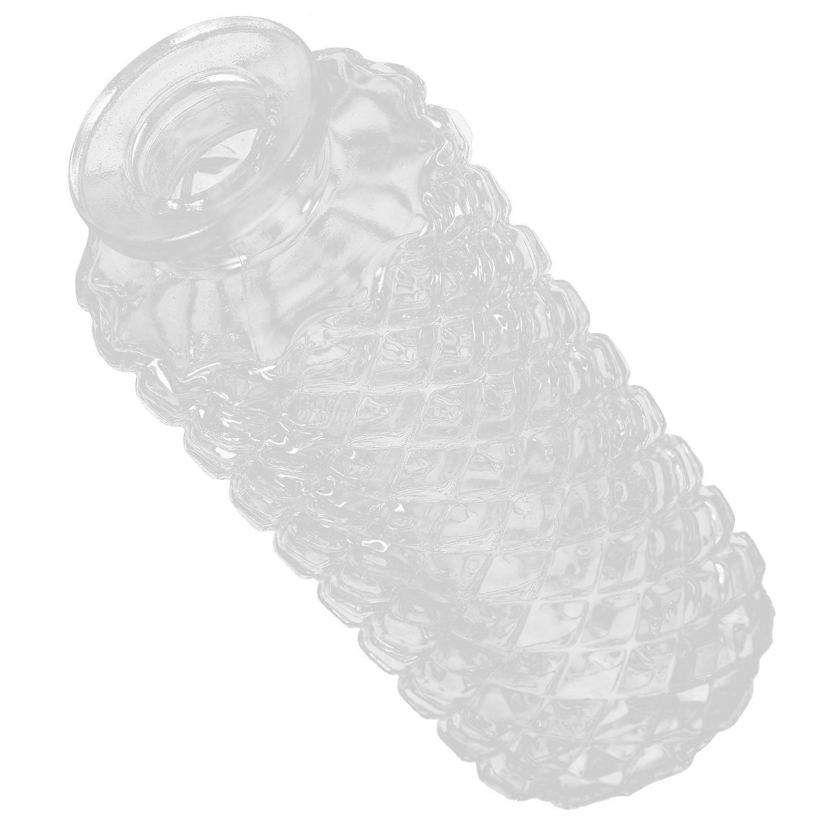 Retro Embossed Glass Vase for Hydroponic Flowers – Elegant Transparent Home Decor for Table, Desk, or Window Display – Easy to Clean