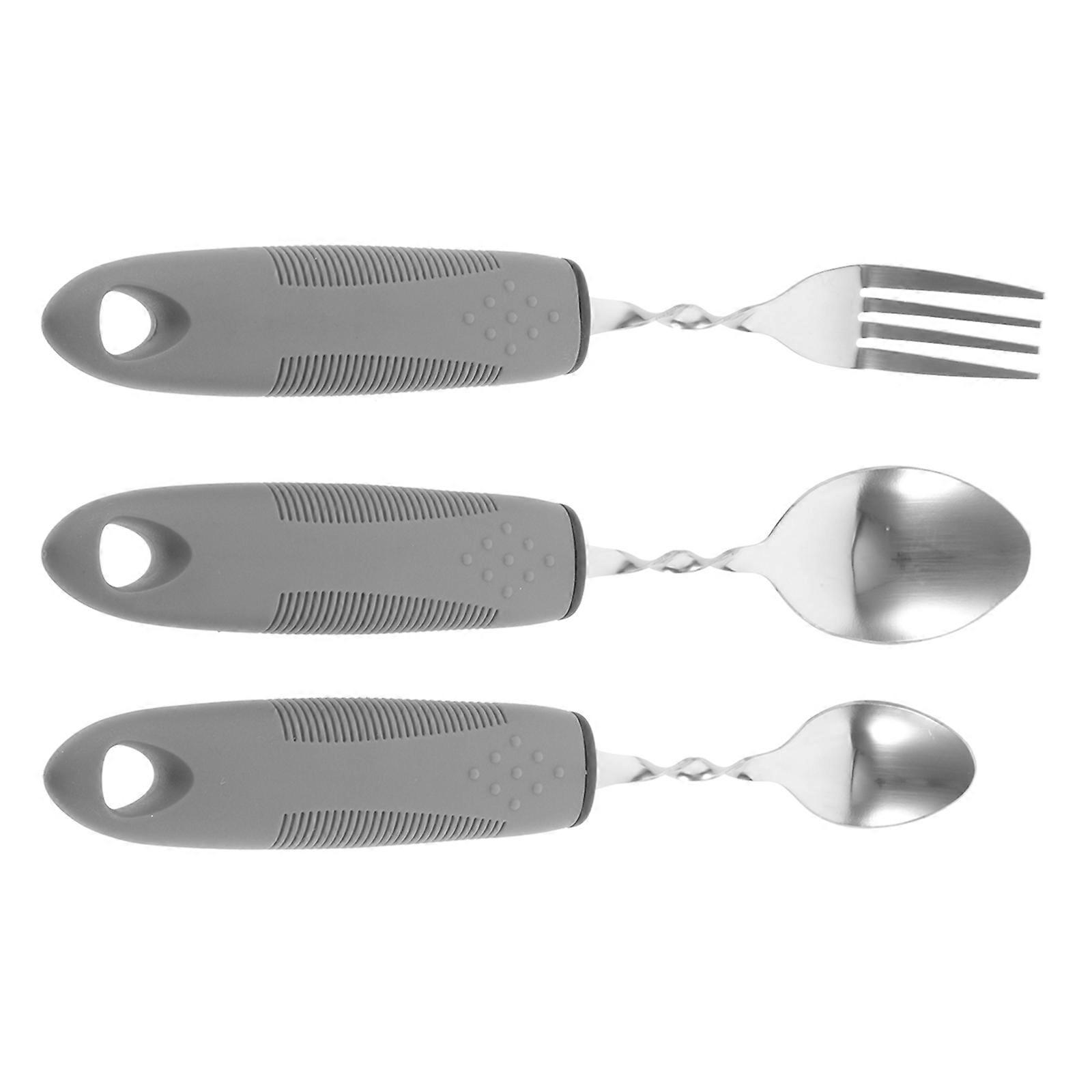 Non-Slip Elderly Utensils Stainless Steel Home Use Grey 20.5X1.7X2CM Dishwasher Set