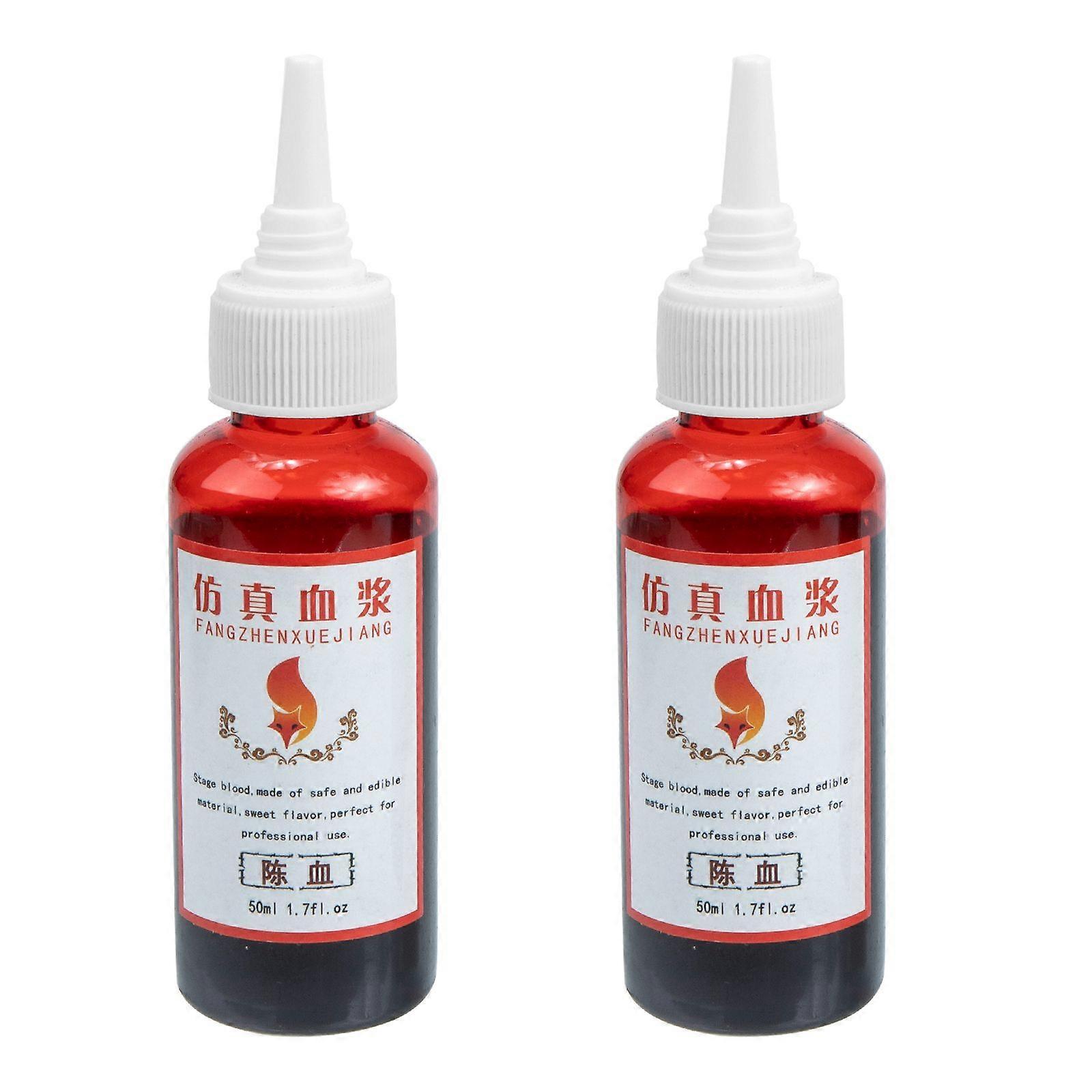2 Bottiglie di Halloween Cosplay Sangue Finto Sangue Artificiale Commestibile Sangue Falso Cosplay Prop