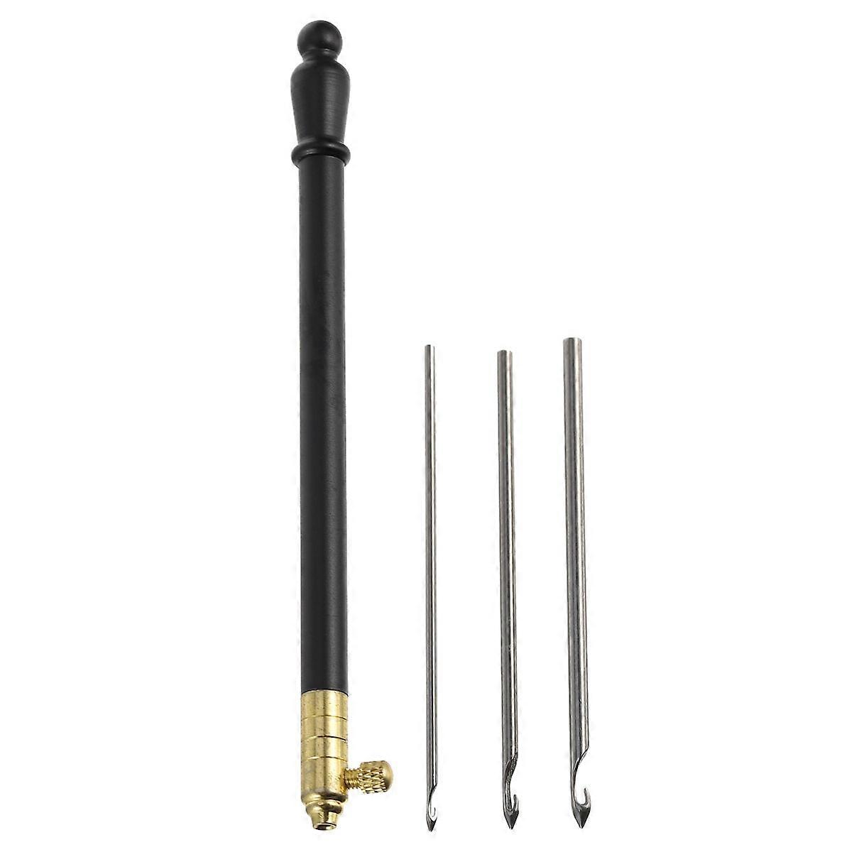 Black Metal Knitting Needles Set with Ergonomic Design for Comfortable Grip Ideal for DIY Projects