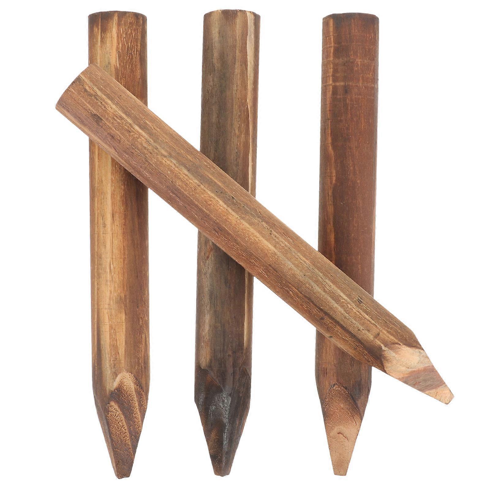 Wooden Garden Fence for Decoration Brown Color Sturdy and Durable with Pastoral Style 4 Pieces