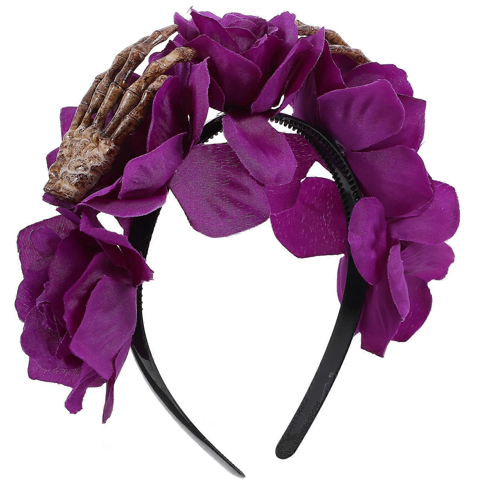 Purple Halloween Rose Headband for Parties and Photos Not Easy to Fade or Deform
