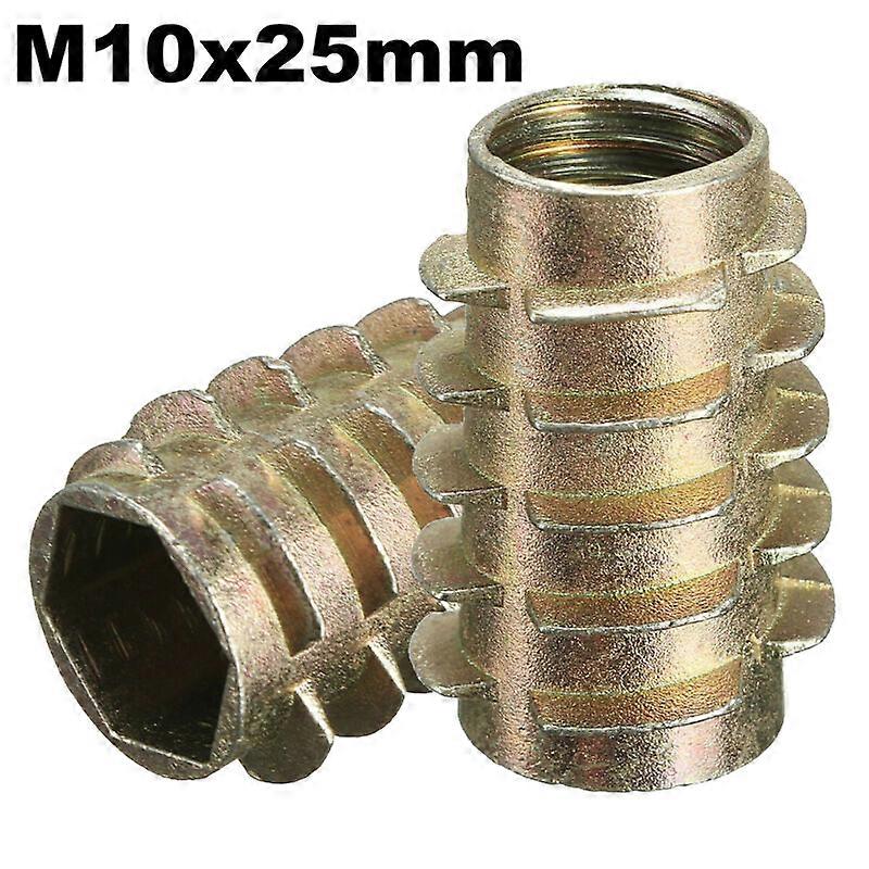 10 X Zinc Alloy Insert Type Nut Knurled Threaded Round Embedded M4 M5 M6 M8 M10