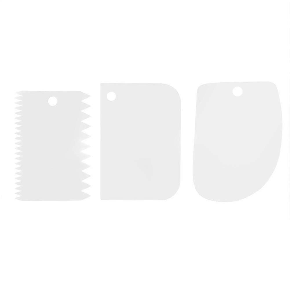 3pcs Plastic Dough Scraper Set for Cake Decorating