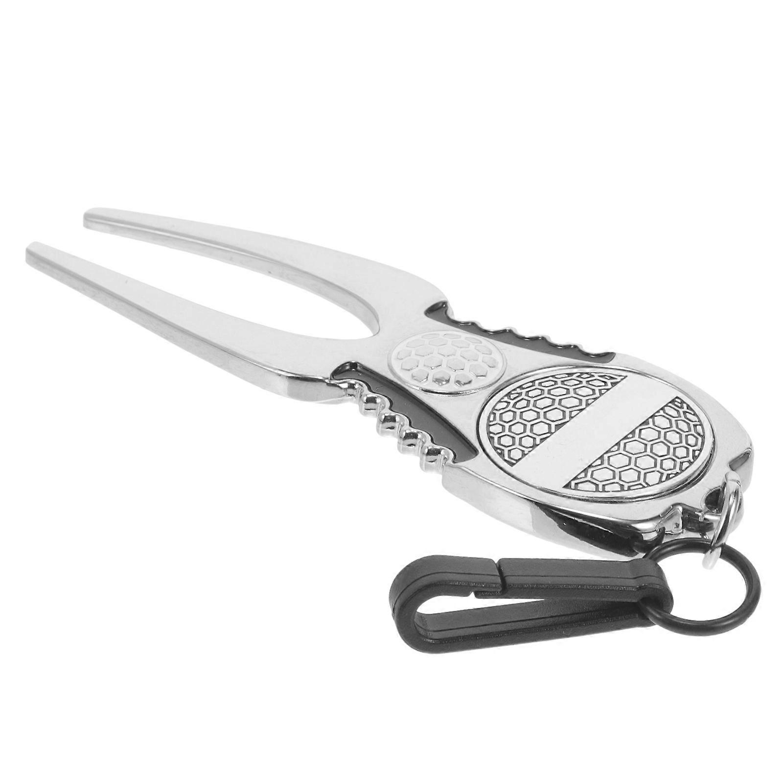 Portable Golf Divot Repair Tool with Reliable Aluminium Alloy Material Silver Color for Outdoor Use 0.8 inches