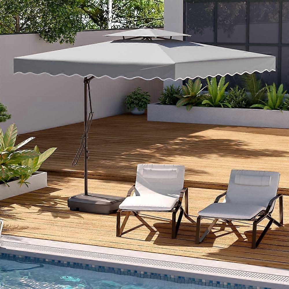 2.5M Square Garden Umbrella with Rectangular Base