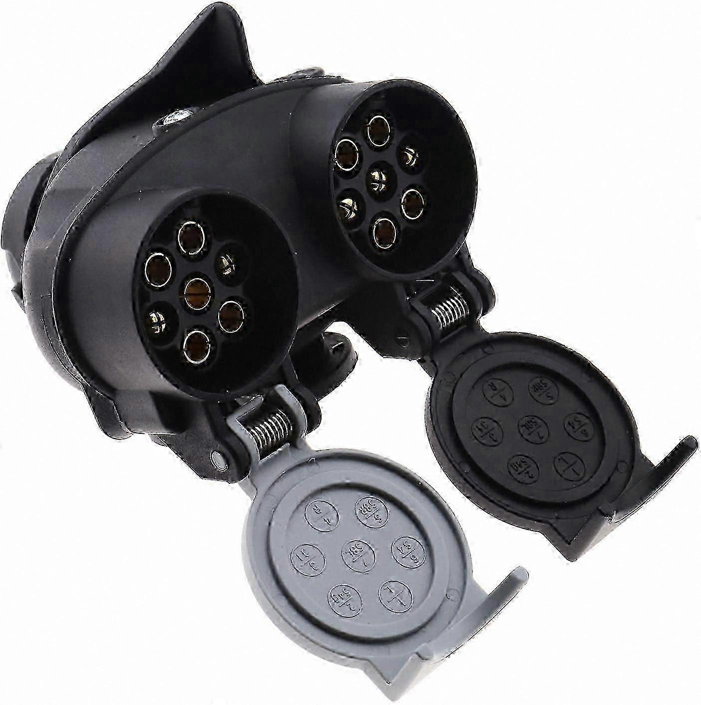 Adapter for European Caravans: 13 Pin to Dual 7 Pin with 12N and 12S Sockets