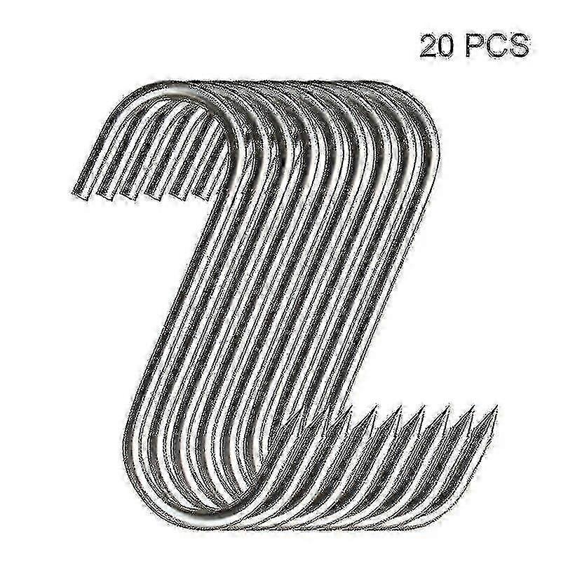 20pcs Stainless Steel Hooks With Sharp Tip For Butcher Shop For Kitchen Hot And Cold Smoking Practical Hook