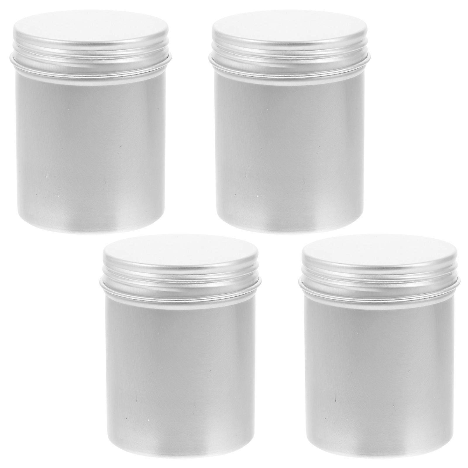 4pcs Aluminum Tea Canister Boxes, Multi Use Lightweight Storage Containers with Screw Lids for Cosmetics, Hair Wax, Candy, Balm – Ideal for Household