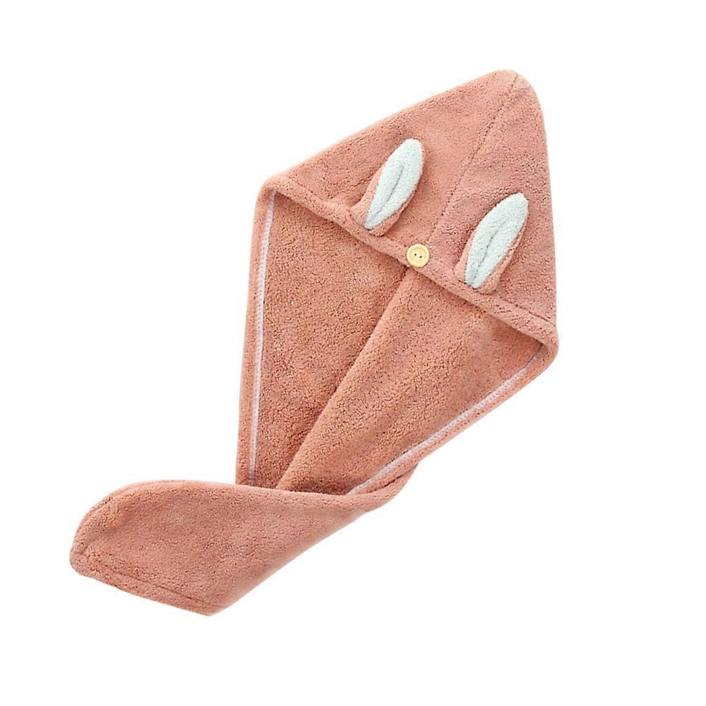 Hair Drying Hat For Quick Drying Hair Care Suitable For Women Watermelon Red Rabbit Ear Design 1Pack