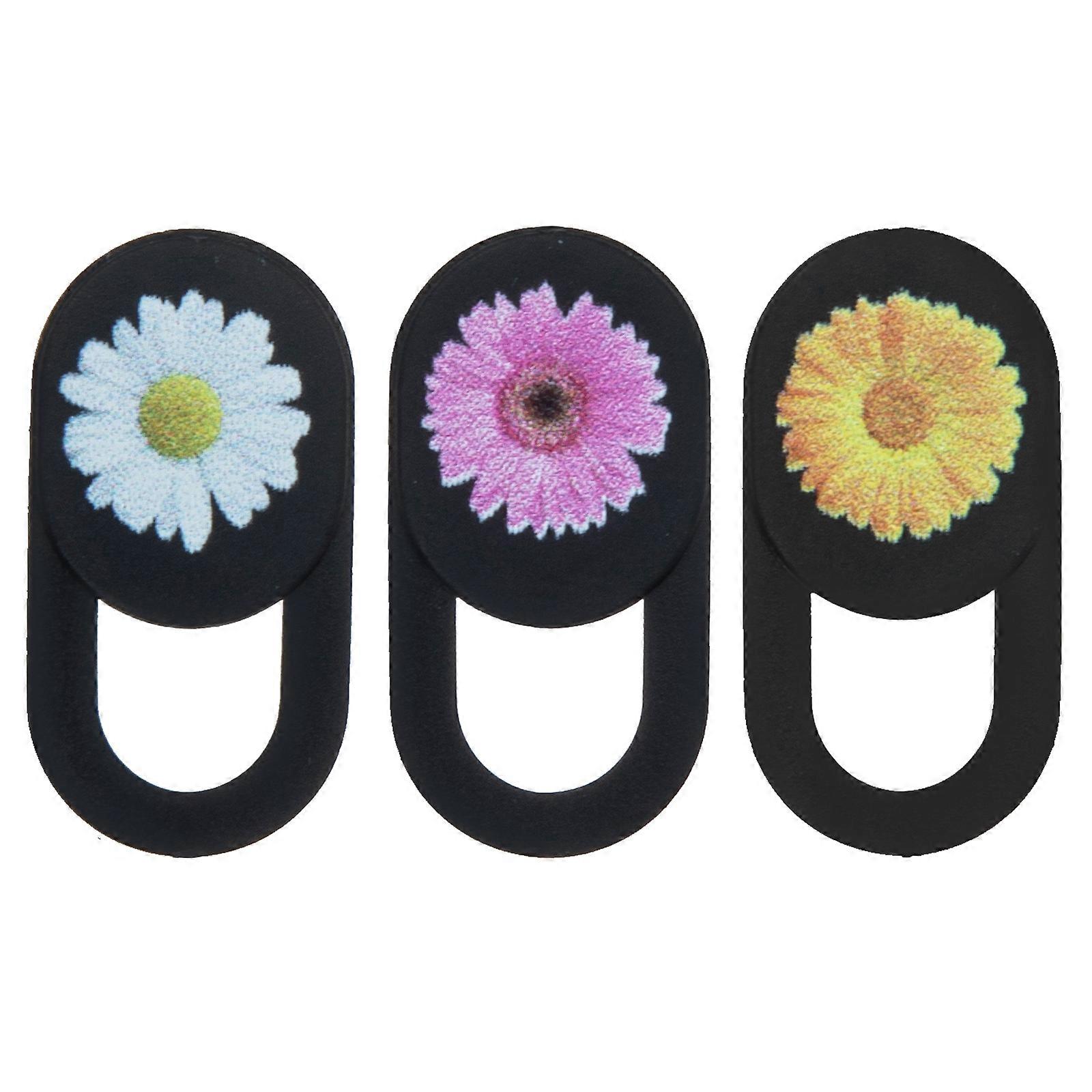 3pcs Ultra Thin Camera Privacy Sliders with Fresh Flower Design – Self Adhesive Webcam Covers for Laptop, Tablet, and Phone – Decorative & Easy to
